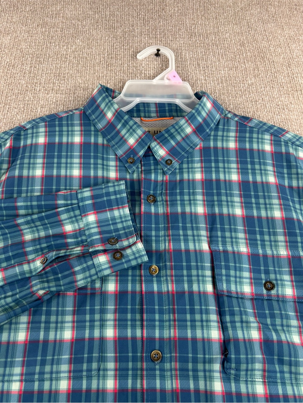 Over Under 3 Season Ultralight Long Sleeve Button Shirt Men’s XL Blue Plaid